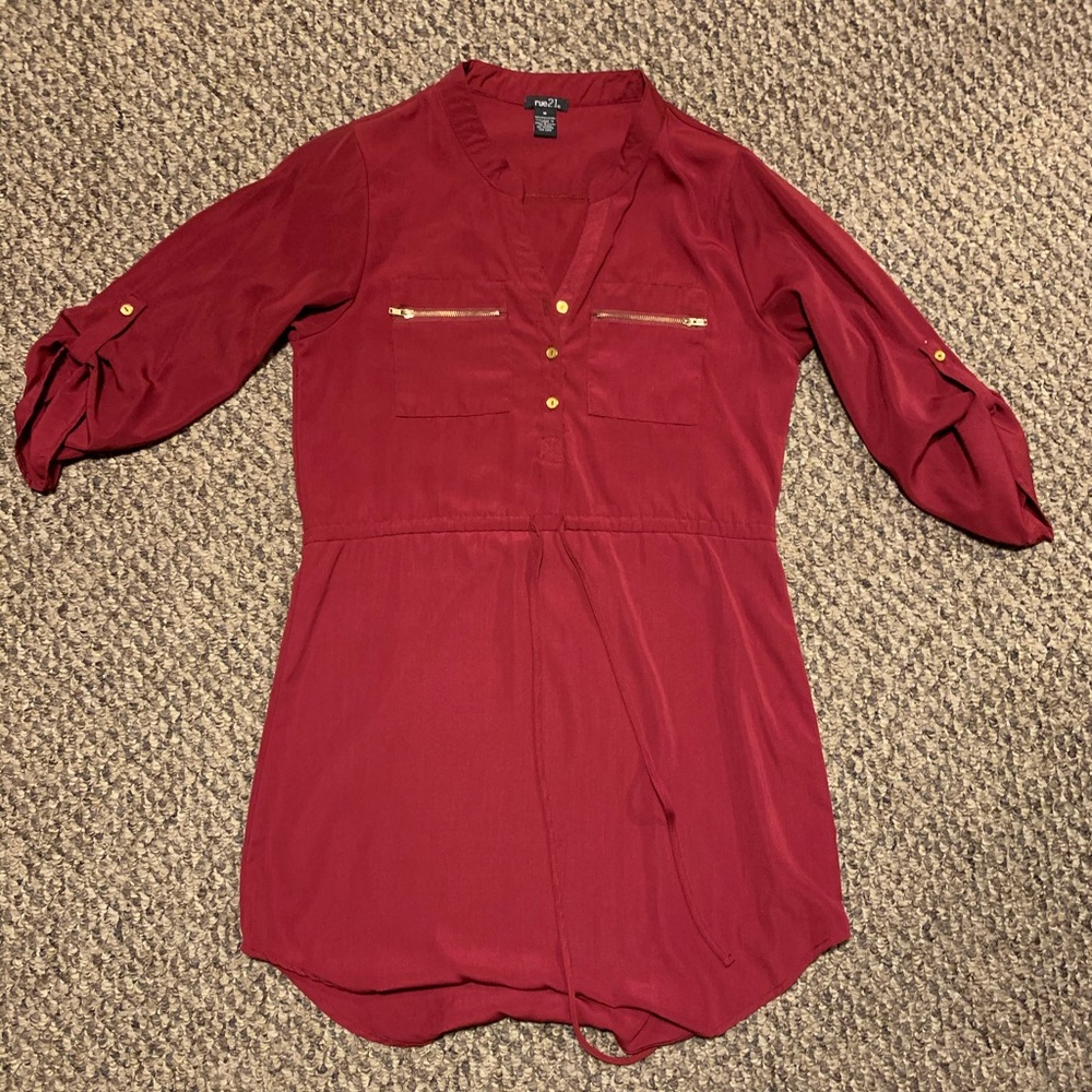 Maroon Synched Dress